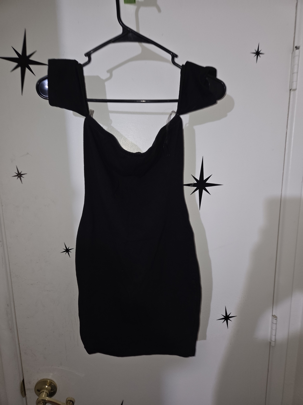 Black Off-Shoulder Tank Top Dress